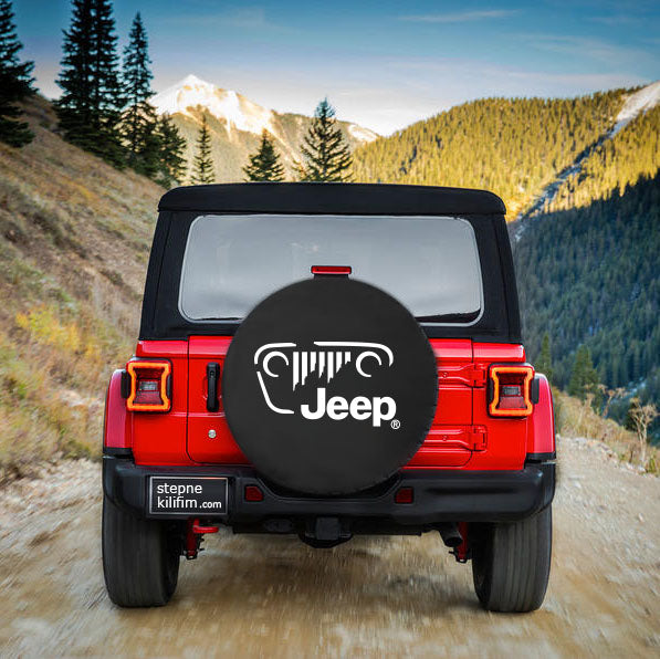 Jeep Grill Printed Spare Wheel Tire Cover